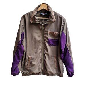 Vintage Mureli Unisex Medium Brown & Purple Studded Jacket